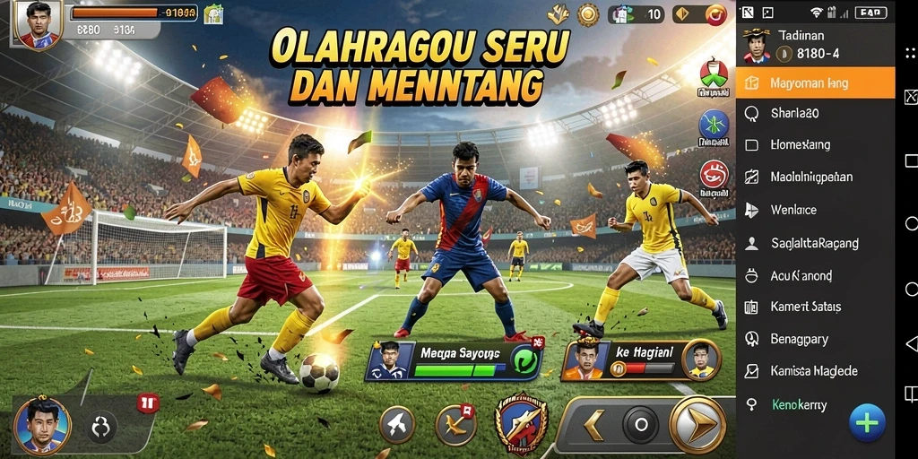 Gameplay seru dengan berbagai olahraga yang menantang.