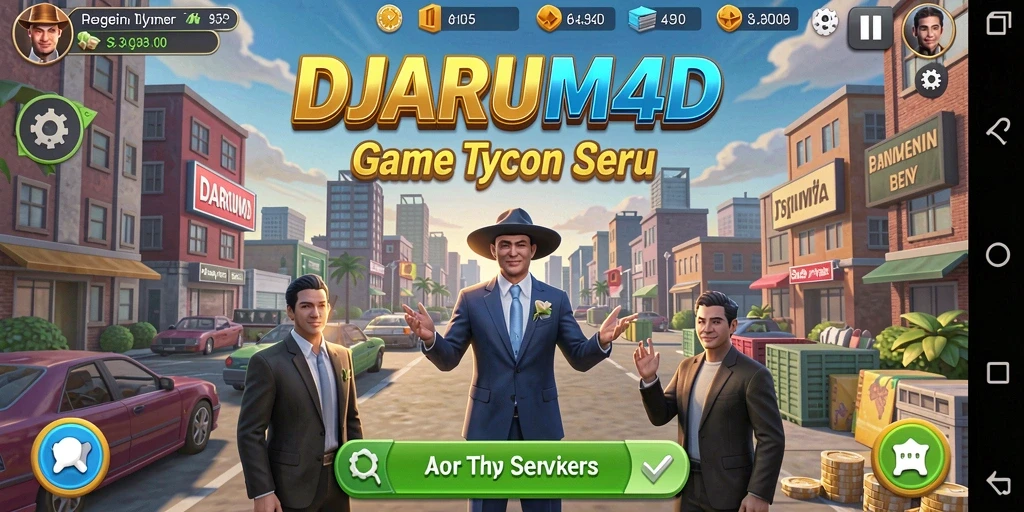 Screenshot utama DJARUM4D menampilkan gameplay seru saat mengelola bisnis Tycoon.