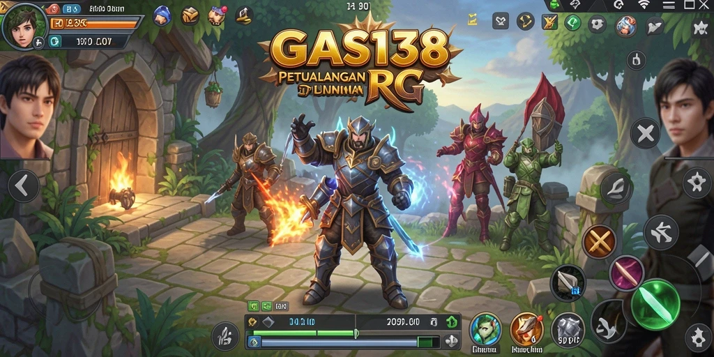 Screenshot GAS138 menampilkan pertarungan epik dalam dunia RPG yang luas.