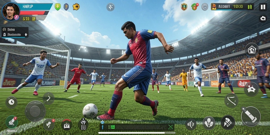Tangkapan layar utama HARAPJP menampilkan gameplay seru olahraga.