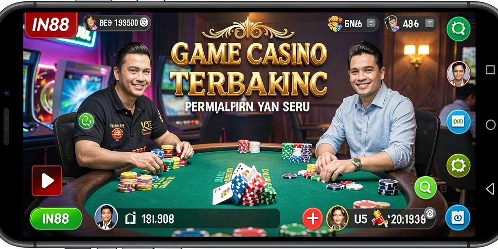 Screenshot IN88 menampilkan gameplay Live Casino yang mendebarkan dan interaktif.
