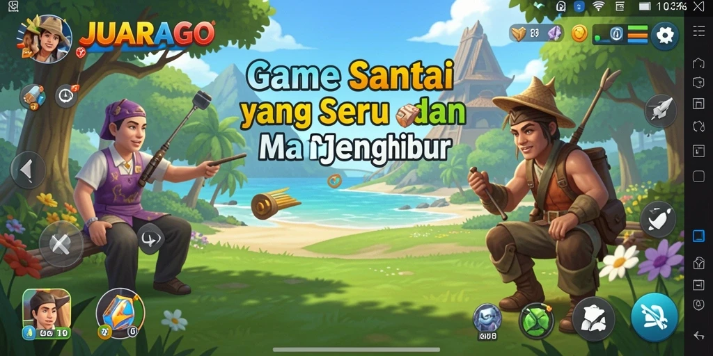 Tampilan gameplay JUARAGO yang menghibur dan penuh warna.
