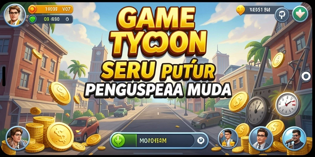 Screenshot V07 menampilkan pemain mengelola bisnis dengan grafis yang menarik.