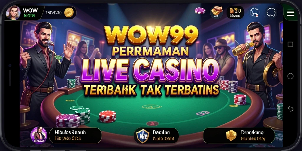 Tampilan gameplay Live Casino yang mendebarkan di WOW99.